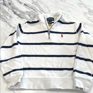 Polo by Ralph Lauren White and Navy Striped Kids Sweatshirt
